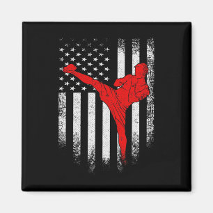 Aimant Drapeau américain vintage Usa combattant de MMA ki