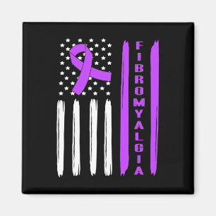 Aimant Drapeau américain violet fibromyalgie