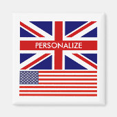 Aimant Drapeau anglais américain Union Jack (Devant)