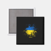 Aimant Drapeau aquarelle ukrainien (Recto/Verso)