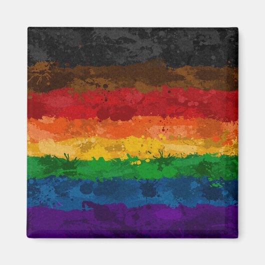 Aimant Drapeau arc-en-ciel Abstrait (Devant)