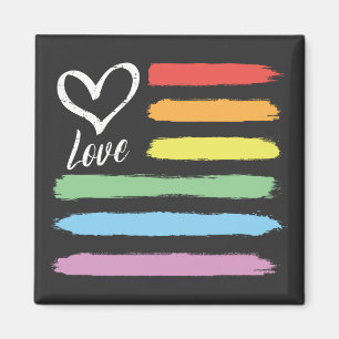 Aimant Drapeau arc-en-ciel américain LGBT