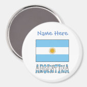 Aimant Drapeau Argentin Argentine Personnalisation Bleu (Recto/Verso)