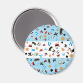 Aimant Drapeau argentin avec des objets célèbres du pays (Recto/Verso)