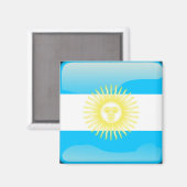 Aimant Drapeau argentin laqué (Recto/Verso)