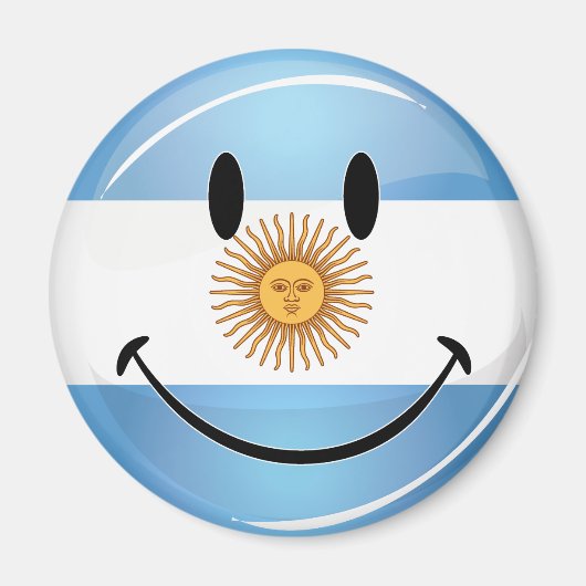 Aimant Drapeau argentin souriant (Devant)