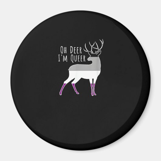 Aimant Drapeau Asexué Oh Cerf Fierté Queer Drôle Design L (Devant)