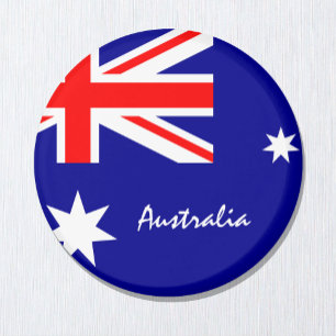 Aimant Drapeau australien et australien - fans de voyages