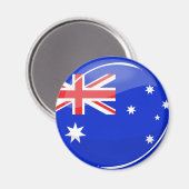 Aimant Drapeau australien rond brillant (Recto/Verso)