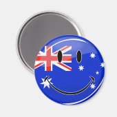 Aimant Drapeau australien souriant brillant (Recto/Verso)