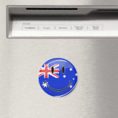 Aimant Drapeau australien souriant brillant (In Situ (Lave-vaisselle))