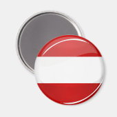 Aimant Drapeau autrichien rond brillant (Recto/Verso)