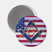 Aimant Drapeau avec Carré et Compas (Recto/Verso)