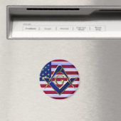 Aimant Drapeau avec Carré et Compas (In Situ (Lave-vaisselle))