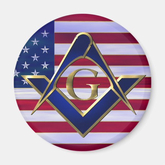 Aimant Drapeau avec Carré et Compas (Devant)