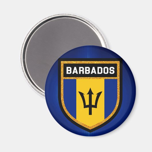 Aimant Drapeau Barbade (Recto/Verso)