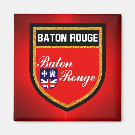 Aimant Drapeau Baton Rouge (Devant)