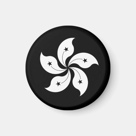 Aimant Drapeau Bauhinia noir (Devant)