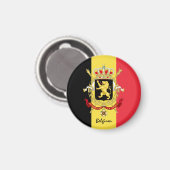 Aimant Drapeau belge & Voyage Belgique, vacances /sports  (Recto/Verso)