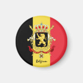 Aimant Drapeau belge & Voyage Belgique, vacances /sports  (Devant)