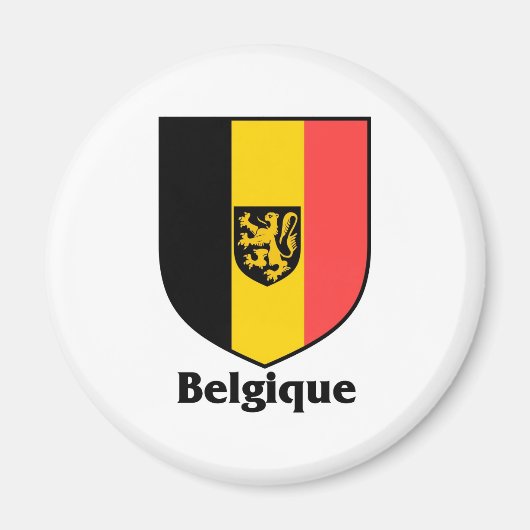 Aimant Drapeau Belgique Crest / Belgique (Devant)