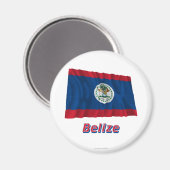 Aimant Drapeau Belize avec nom (Recto/Verso)