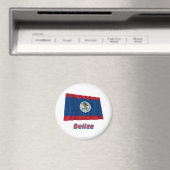 Aimant Drapeau Belize avec nom (In Situ (Lave-vaisselle))