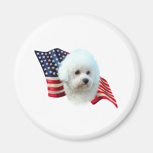 Aimant Drapeau Bichon (Devant)