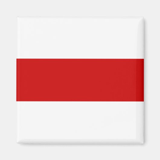 Aimant Drapeau biélorusse (rouge et blanc) (Devant)