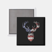 Aimant Drapeau blanc Buck Deer chasse Drapeau américain (Recto/Verso)