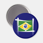 Aimant Drapeau brésilien (Recto/Verso)