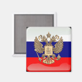 Aimant Drapeau brillant russe (Recto/Verso)