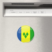 Aimant Drapeau brillant Saint-Vincent-et-les Grenadines (In Situ (Lave-vaisselle))