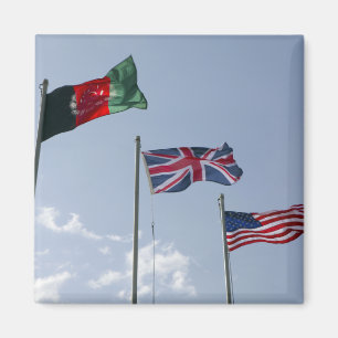 Aimant Drapeau BRITANNIQUE entre l'Afghan et les drapeaux