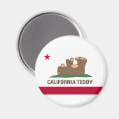 Aimant Drapeau California Teddy Bear (Recto/Verso)