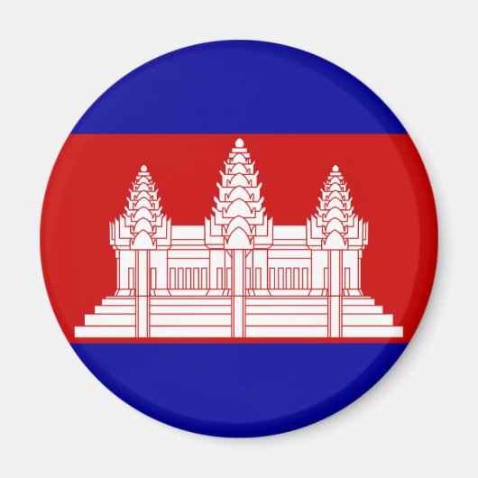 Aimant Drapeau Cambodge KH (Devant)
