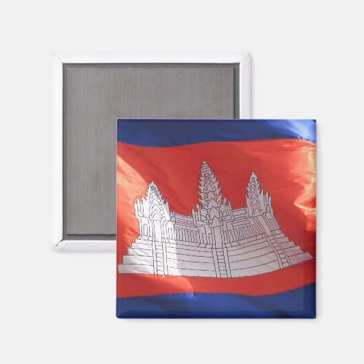 Aimant drapeau cambodgien wat (Recto/Verso)