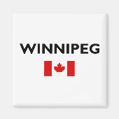 Aimant Drapeau canadien de Winnipeg Canada couleur claire (Devant)