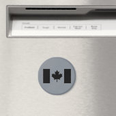 Aimant Drapeau canadien en noir (In Situ (Lave-vaisselle))