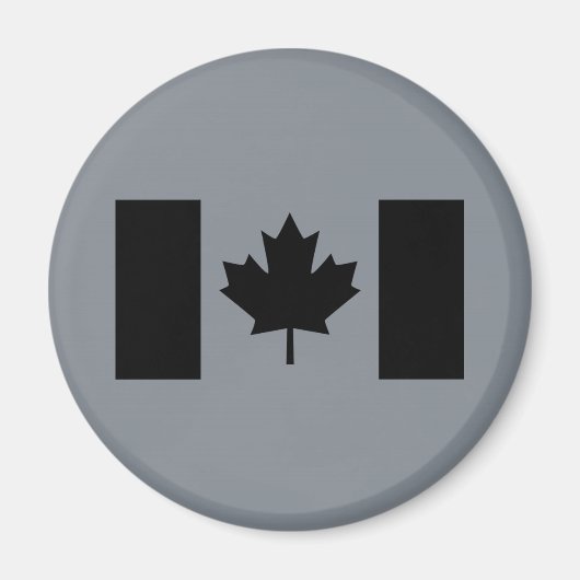 Aimant Drapeau canadien en noir (Devant)
