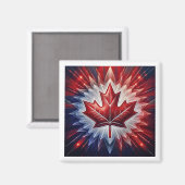 Aimant Drapeau canadien Feuille d'érable Fractal (Recto/Verso)