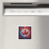 Aimant Drapeau canadien Feuille d'érable Fractal (In Situ (Lave-vaisselle))