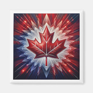 Aimant Drapeau canadien Feuille d'érable Fractal