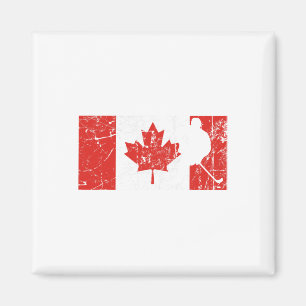 Aimant Drapeau canadien - Hockey sur glace