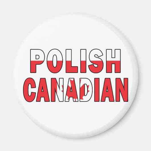 Aimant Drapeau canadien polonais (Devant)