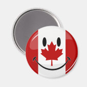 Aimant Drapeau canadien souriant brillant (Recto/Verso)