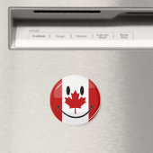 Aimant Drapeau canadien souriant brillant (In Situ (Lave-vaisselle))