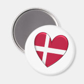 Aimant Drapeau cardiaque du Danemark (Recto/Verso)