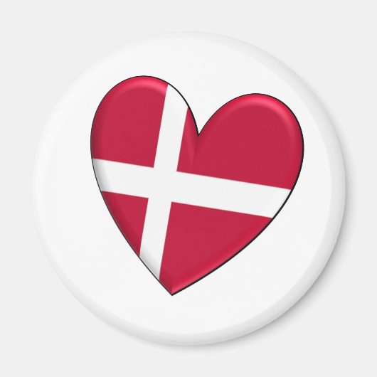Aimant Drapeau cardiaque du Danemark (Devant)