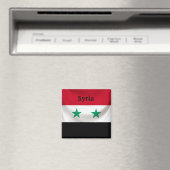 Aimant Drapeau carré de Syrie, drapé cérémonial (In Situ (Lave-vaisselle))